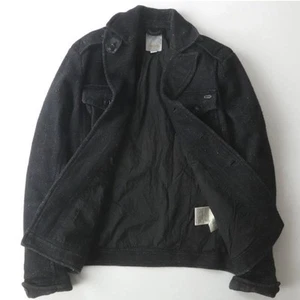 Diesel Men L Compressed Wool Trucker Jacket Black Winter Fall Comfortable - Picture 1 of 6
