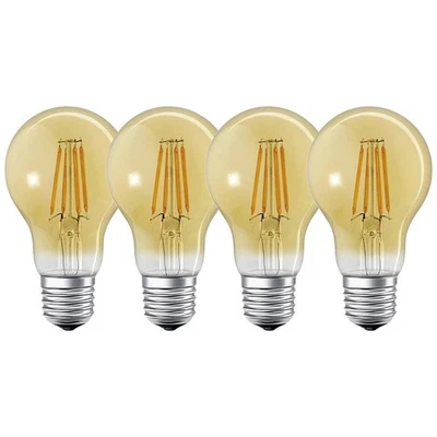 4 x LED Filament Smart+ Birne A60 5,5W E27 Gold warm Dimmbar Bluetooth ~UVP 79€ - Bild 1 von 4