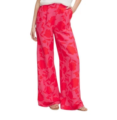 NUEVO CON ETIQUETAS KATE SPADE NEW YORK x TARGET Talla XL Rosa Clásico Mezcla de Lino Pantalones Pantalones Foto 1 de 4