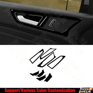 For Ford Edge 2015-2021 Bright Black Car Inner Door Handle Bowl Panel Trim 8PCS - Picture 1 of 3