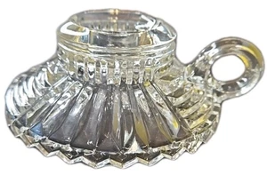 Vintage 1940er Jahre klar Jeanette Glas #464 Fingerschlaufen Griff Kerzenständer - Bild 1 von 8