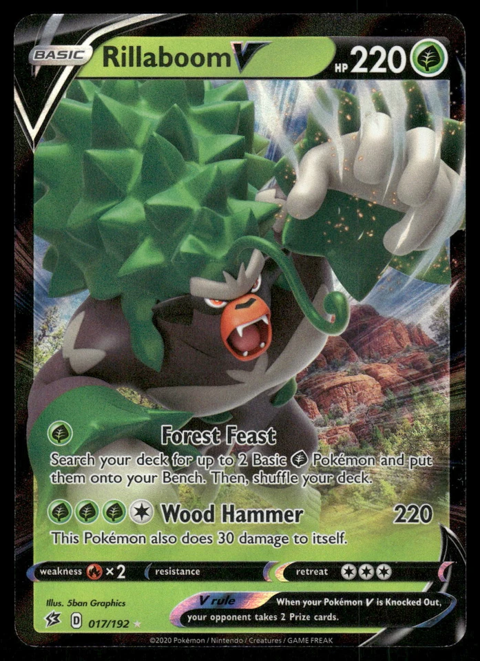 #017/192 Rillaboom V SWSH02: Rebel Clash - Image 1 of 1