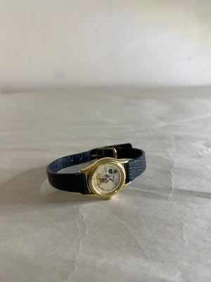 Mickey Mouse Gold / Black Watch Vintage Seiko Quartz Disney women's small READ - Image 1 of 4