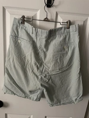 Pantalones Cortos de Golf Fairway & Greene Seersucker Para Hombre Verde/Azul Rayas Preppy 36W Foto 1 de 3