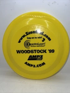RARE Vintage Woodstock 99 1999 Concert Frisbee 9" Yellow Zcentral AMP3 Festival - Picture 1 of 6