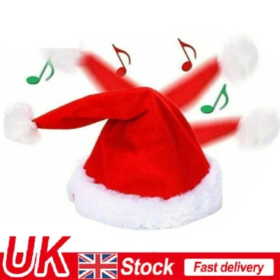 Christmas Xmas Novelty Santa Hat Cap For Musical Singing Moving Dancing Toy