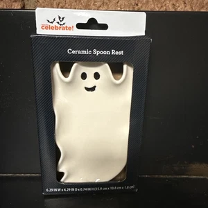 Halloween Ghost Figure Ceramic Spoon Rest Fantastic For Home Decir Or Parties - Picture 1 of 5