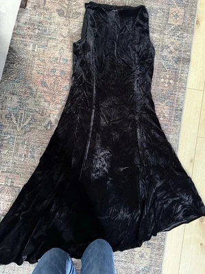 VINTAGE POLO RALPH LAUREN 1990’s Asymmetrical-Hem Velvet  Cocktail Dress SZ Sm - Image 1 of 3