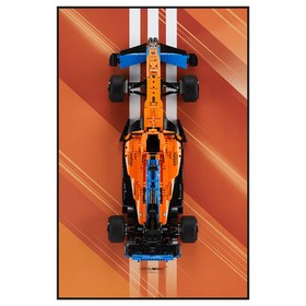 Acrylic Top-Speed Wall Mount Display for LEGO&reg; Technic&trade; McLaren/Porsche Orange
