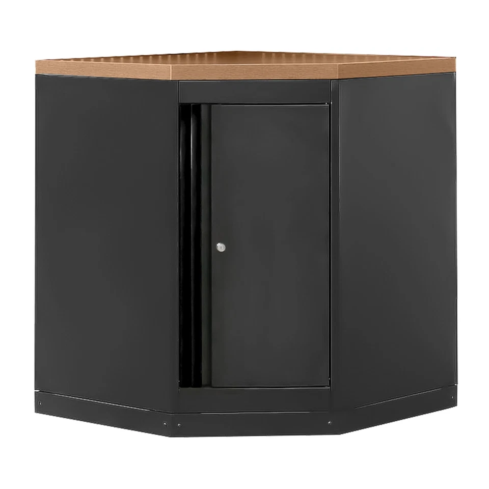 ARMADIO ANGOLARE CON PANNELLO IN MDF - NERO - Immagine 1 di 1