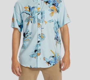 Camisa BILLABONG Para Hombre Domingos PEQUEÑA AZUL Tropical Floral - Imagen 1 de 8