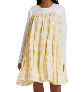 Merlette Soliman bestickt Baumwolle Langarm Cottagecore Babydoll Kleid Gr. M - Bild 1 von 9