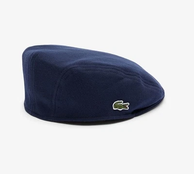 NOVO Boné Liso Lacoste BERET Unissex Algodão Azul Médio 57cm - Imagem 1 de 4