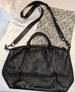 Rebecca Minkoff große schwarze Umhängetasche aus genarbtem Leder mit Staubbeutel - Bild 1 von 9