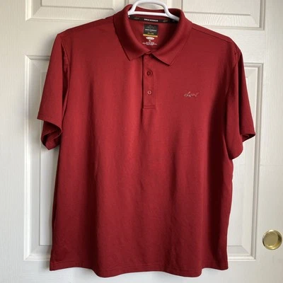 Greg Norman Golf Polo Shirt Men’s  XL Red Play Dry Short Sleeve Tasso Shark Logo - Image 1 of 4