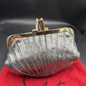 Christian Louboutin Miss Loubi Silver Leather Evening Clutch Bag Shoe Clasp - Picture 1 of 11