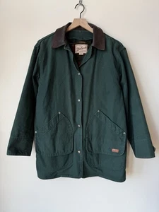 Woolrich Barn Jacke Wolldecke gefüttert USA Made Chore Mantel Lederkragen - Bild 1 von 6