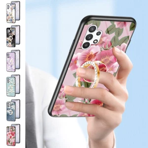 For Samsung Galaxy A73 A53 A33 A14 Flower Pattern Ring Holder Shockproof Cover - Picture 1 of 13