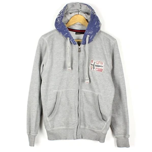 NAPAPIJRI Herren Pullover Gr.S Baumwolle Grau Full Zip Gummibund Kapuze me7833 - Bild 1 von 5