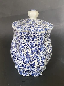 VTG Enesco Blue And White Ceramic Lidded Canister  Made In Japan As Is - Imagen 1 de 7