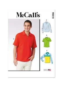 McCall's SEWING PATTERN M8518 Men's Polo Shirts S-XXL - Picture 1 of 8