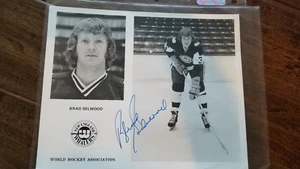 1973-74 NEW ENGLAND WHALERS WHA SIGNED AUTO TEAM ISSUE PHOTO CARD BRAD SELWOOD - Picture 1 of 1