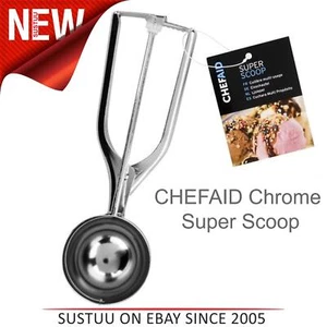 Chef Aid Chrome Ice Cream Super Scoop│Ideal for Hard Packed ice cream - Picture 1 of 2