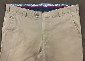 MEYER Mens Khaki Stretch Flat Front Roma Chino Pants 54 38x30 - Picture 1 of 8