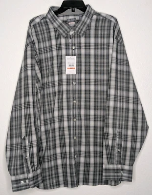 Van Heusen Mens Big & Tall 3XLB Iron Gate Button-Up Shirt Size 3XL Heather Check - Image 1 of 4