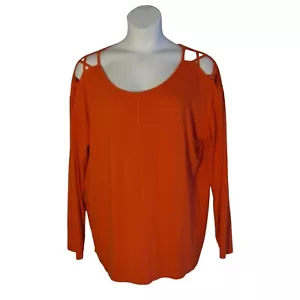 Camisa Top Zenergy by Chico's 3 XL Naranja Hombro Frío Tejida Elástica - Imagen 1 de 3
