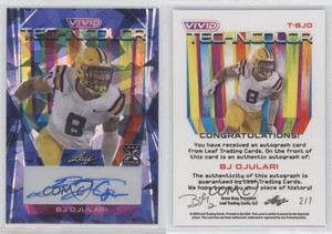 2023 Leaf Vivid Technicolor Navy Blue Crystal /7 BJ Ojulari Rookie Auto RC