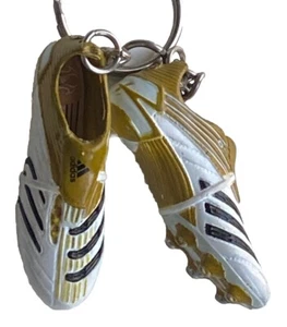 ADIDAS KEYRING Rare Adidas Predator Football Boots Gold White Vintage 90s Promo - Picture 1 of 10