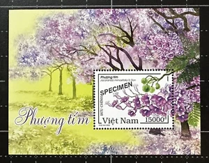 Vietnam Briefmarke 2023 Jacaranda Mimosifolia Blumenbaum postfrisch Mini Blatt S/S Probe - Bild 1 von 1