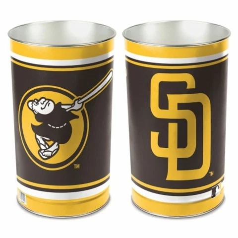 SAN DIEGO PADRES SWINGING FRIAR MASCOT 15"X10.5" TRASH CAN WASTEBASKET WINCRAFT Cover