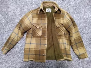 Vintage Woolrich Plaid Wool Jacket Sherpa Lined Mens M - Picture 1 of 16