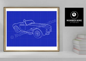 AC Cobra Blueprint Artwork Illustration Print, limited number, signed by artist. - Picture 1 of 7
