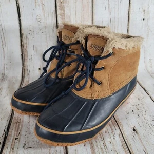Khombu Womens Tan Cold Weather Winter Boots Shoes 9 Medium Fur Lined Steel Shank - Picture 1 of 9