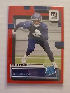 2022 Donruss Football Bo Melton RC #350 rot pressefest parallel Seahawks - Bild 1 von 2
