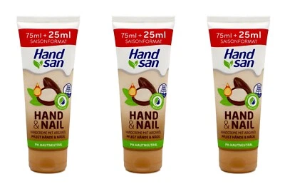 Handsan Hand &Nail Handcreme mit Arganöl , 3x100ml EAN4045612007005