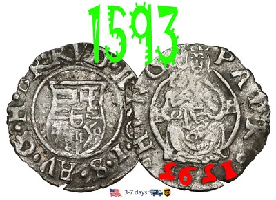 Hungary Denar 1593 Habsburg Dynasty RUDOLF II, Silver Coin #30849 - Image 1 of 3