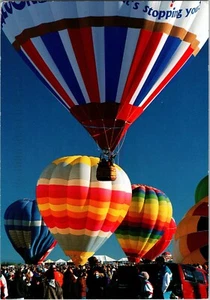 Postcard Rainbow Hot Air Balloons Albuquerque New Mexico Blue Jay Stamp - Picture 1 of 2