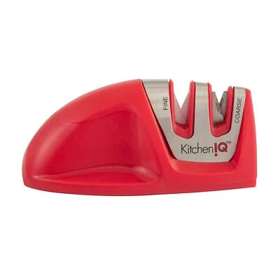 Kitchen IQ 50883 Edge Grip 2-Stage Knife Sharpener, Red - Image 1 of 4