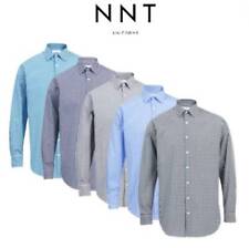 NNT Mens Long Sleeve Check Shirt Slim Fit Soft Button Business Shirt CATJ4V
