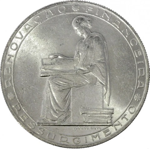1953 PORTUGAL 20 ESCUDO SILVER FINANCIAL RECOVERY UNC EXCELLENT LARGE CROWN G3 Cover