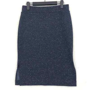 Madewell Womens Skirt Pencil Small Navy Blue Speckle Side Slit Stretch Midi - Picture 1 of 4
