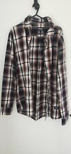 AFENDS men's Check SHIRT Size Small Flannelette collar
