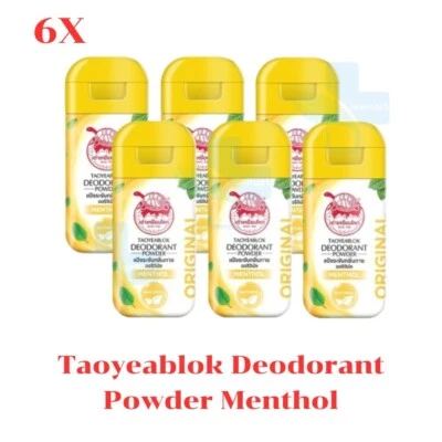 6X Taoyeablok Desodorante Antitranspirante en Polvo Jt Natural Thai Herbal Mentol Foto 1 de 4