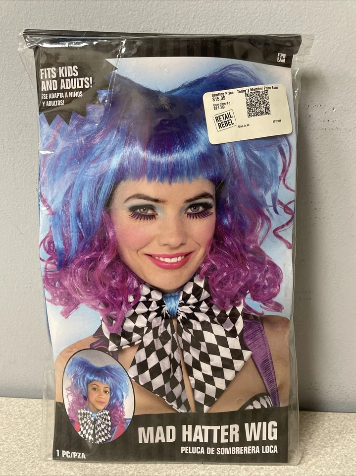 NEW Amscan 848459 Alice in Wonderland Mad Hatter Wig Blue purple - Image 1 of 1