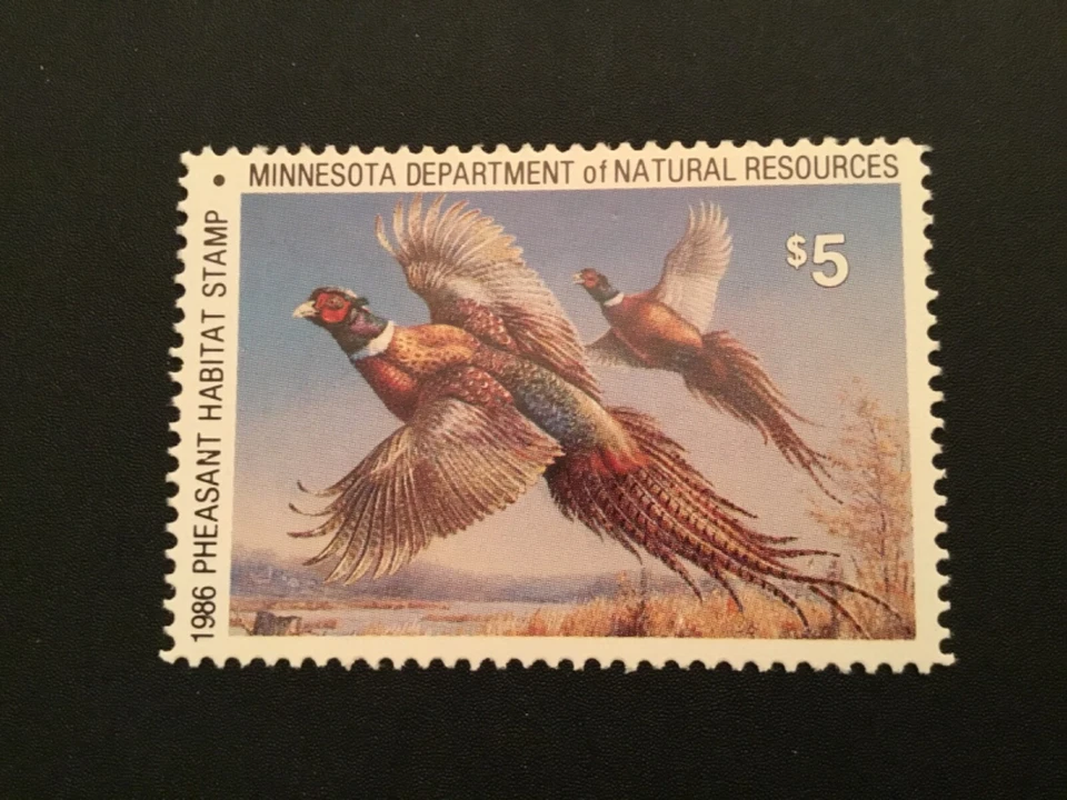 ICOLLECTZONE  US Minnesota 1986 Pheasant Stamp VF NH - Image 1 of 1