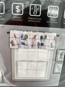 18x52 Rowley Birds Room Darkening Window Valance Lush Decor Half Moon New - Picture 1 of 7